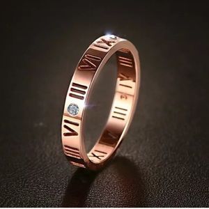 Rose Gold Roman Numeral Ring